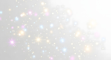 Dreamy pastel bubbles with sparkling accents gracefully float on a pure white background, an abstract design evoking joy and celebration, ideal for lighthearted themes