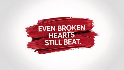 Red brushstrokes with motivational quote on hope and resilience.