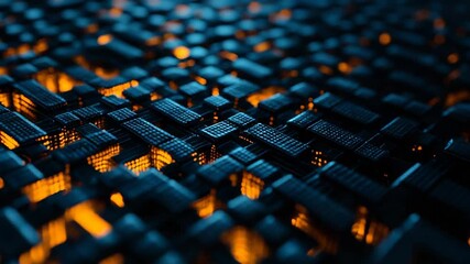 Digital grid processing big data illuminating technology background - Powered by Adobe