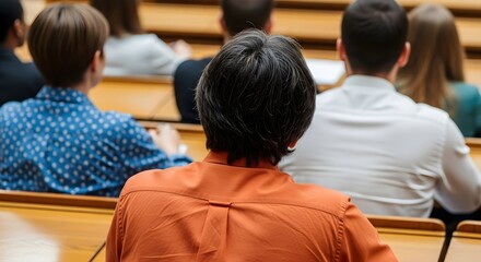 Students in Lecture Hall - Back View