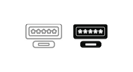 Unlock password security code login access pin number vector set