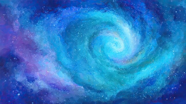 Abstract Spiral Galaxy Painting
