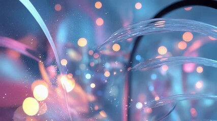 Abstract flowing pastel colors with sparkling bokeh lights - Powered by Adobe