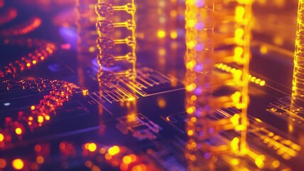 Dna strands merging with digital circuit technology - Powered by Adobe