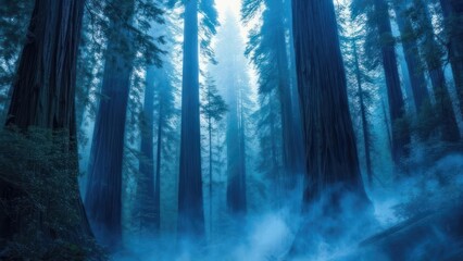 Fototapeta premium Misty redwood forest