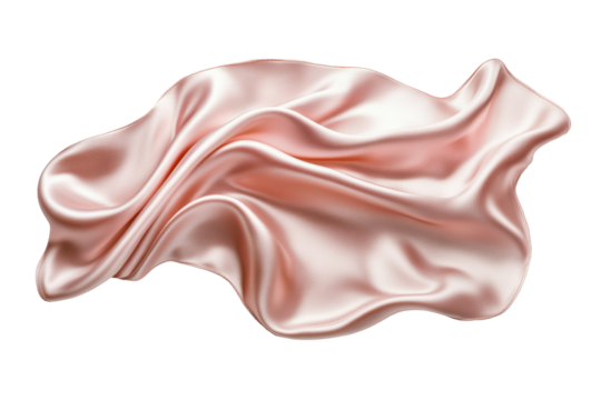 Pink satin fabric with smooth texture and soft folds