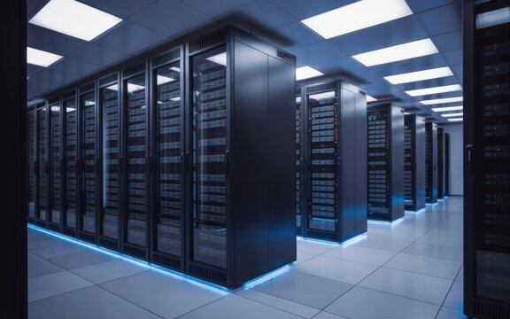 Data center server room servers networking hardware it infrastructure information technology storage system