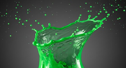 Green Abstract Splash Vibrant Artistic Paint Texture for Modern Creative Background Design.