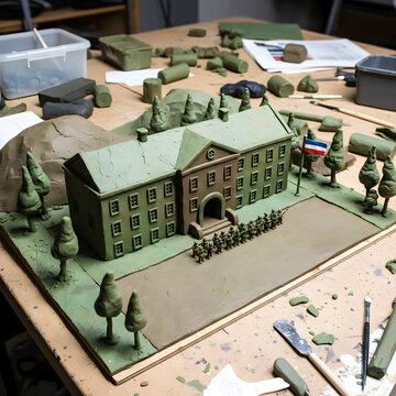 View of the military barracks