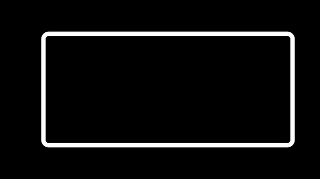 Rounded Corner Rectangle Frame Animation Alpha Channel Overlay