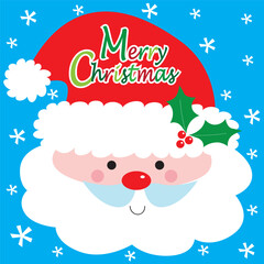 christmas card, gift bag or box design with cute santa
