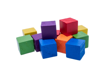 Colorful wooden toy blocks for early childhood education