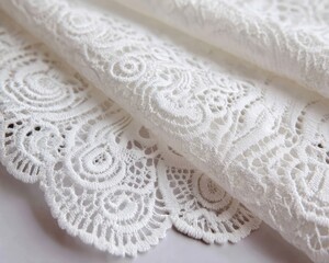 Elegant White Lace Fabric Detail