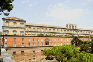 Exterior view of the Royal Palace of Naples, Campania, Italy
