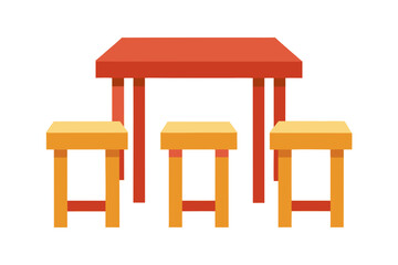 Table and three stools