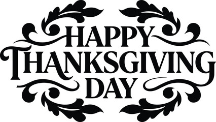Happy thanksgiving day typography design.