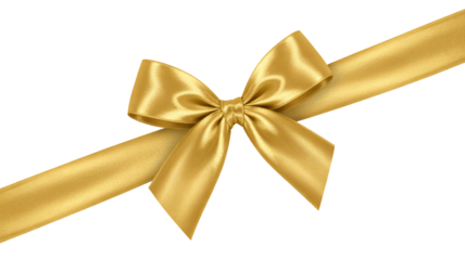 Stock photo of a gold ribbon bow for gift wrap and luxury packaging