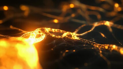 Neural network forming intricate connections and pulsating - Powered by Adobe