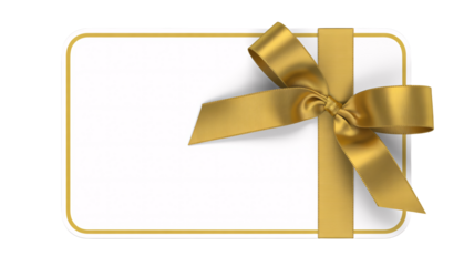 Gift card template blank with gold ribbon for promotion and marketing