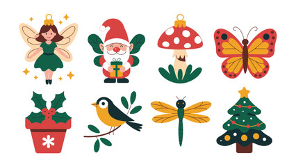 Magical Ornament Collection: A collection of enchanting holiday ornaments features whimsical characters and festive decorations, perfect for spreading joy and holiday cheer. 