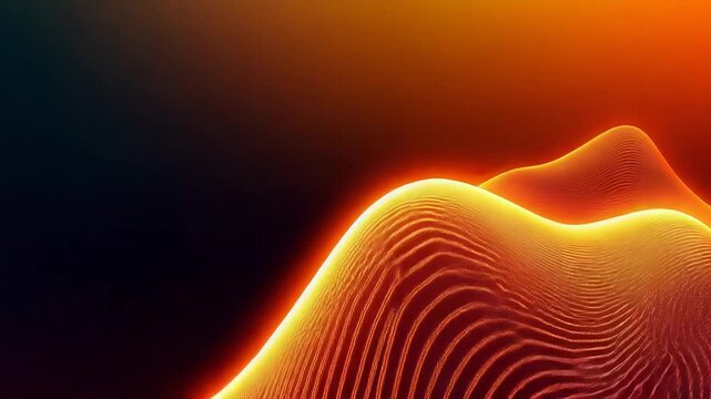 Abstract glowing waves forming an energetic landscape