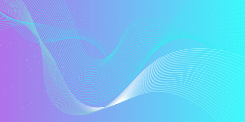 Abstract blue technology background flowing particles.