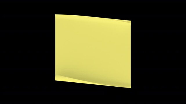 Set of 9 animated sticky notes with natural paper texture and unfolding animation. Transparent background for easy integration in any video project.