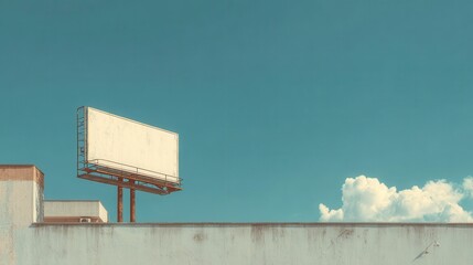 Empty Billboard Advertisement Space Blue Sky Urban