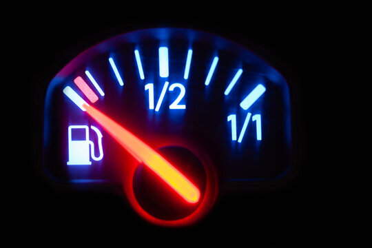 car fuel gauge ,indicator that shows the amount of fuel remaining in the tank.