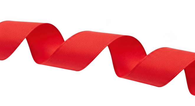 Red wavy ribbon - isolated on transparent background, png