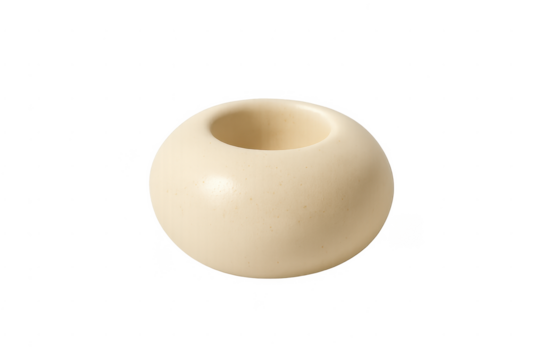 Ivory ceramic donut candle holder for minimalist decor