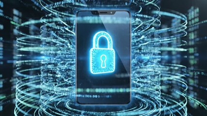 Smartphone security lock digital graphic data protection privacy concept - Powered by Adobe