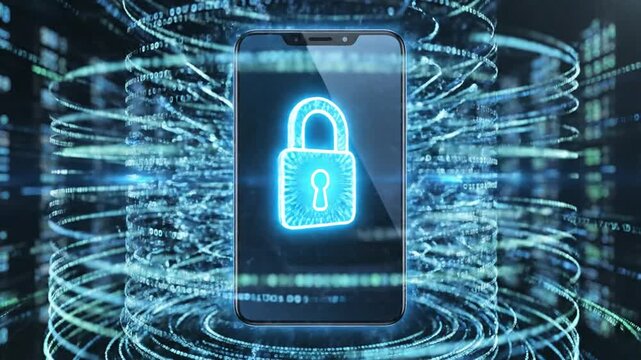 Smartphone security lock digital graphic data protection privacy concept - Powered by Adobe