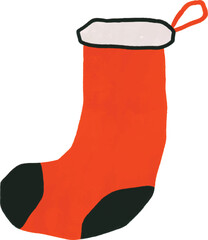 christmas sock cute hand draw
