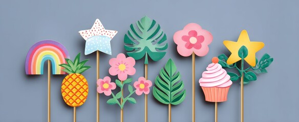 Cupcake toppers spark joyful excitement with vibrant festive colors for celebrations.