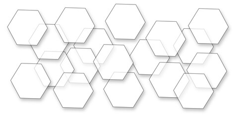Abstract Hexagon Pattern on White. Bright white abstract hexagon wallpaper or background -3d render. abstract geometric pattern of white hexagons, hexagon concept design abstract technology background