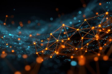 Abstract Network Connection Digital Technology Background Design Concept