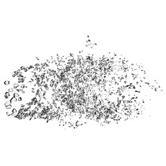 Fototapeta premium Shattered glass isolated transparent background sketch PNG 