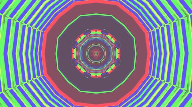 Colorful tunnel video vj loop screensaver with seamless motion for relaxation or entertainment