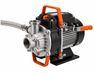 Heavy Duty Water Pump with Orange Handle and Metal Housing