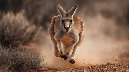 kangaroo jumping freally fast