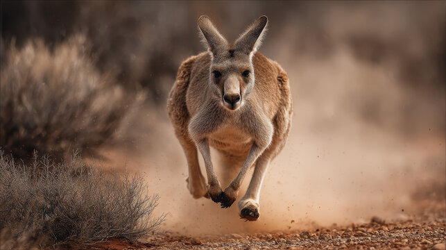 kangaroo jumping freally fast