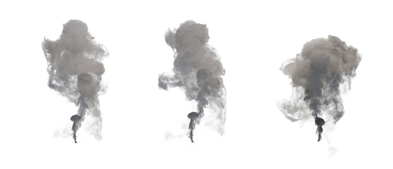 Thin smoke rising up isolated transparent background 3d rendering PNG 
