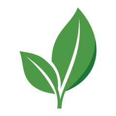 Green leaf illustration with vibrant colors representing nature and environmental themes