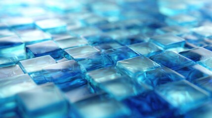 Obraz premium Abstract Blue Glass Cube Mosaic Background Texture