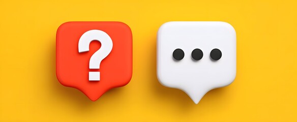 The question and message icons evoke connection and the warmth of genuine engagement.