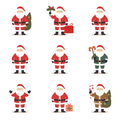 Set 3x3 icons of christmas vibe 