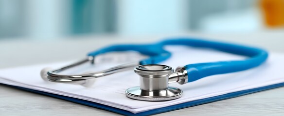 The stethoscope rests on the notepad embodying quiet dedication and healing hope.