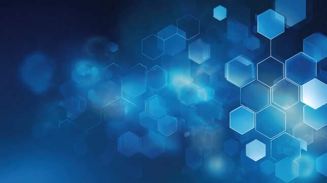Blue Abstract Hexagon Technology Grid Background