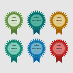 set of labels with ribbons